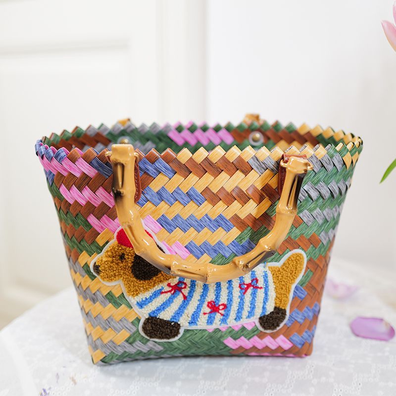 Woven Doxie Basket Bag