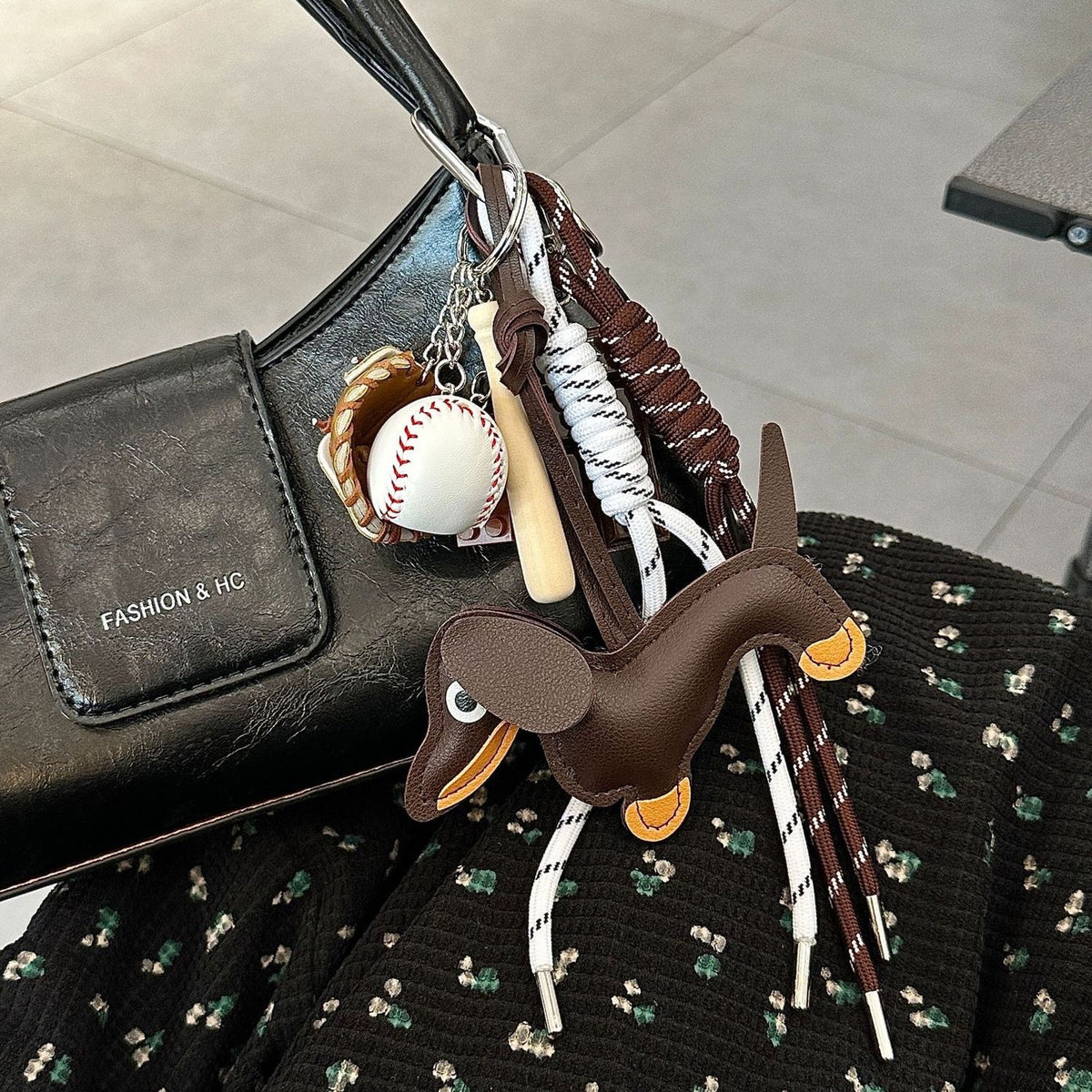Hand-Finished Doxie Bag Charm
