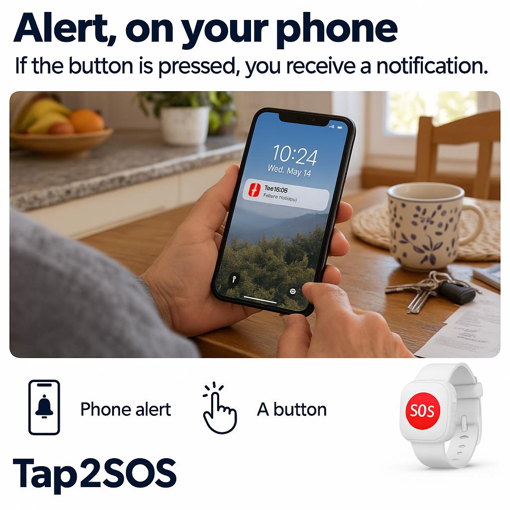Tap SoS Alert Wristband: One-Tap SOS Button for Seniors